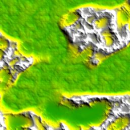 Final terrain height map with smooth transitions