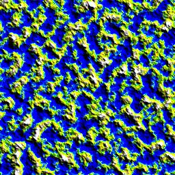 Terrain height map generated by Perlin noise with a frequency of 4