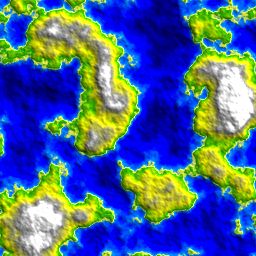 Terrain height map rendering with a high-intensity light source