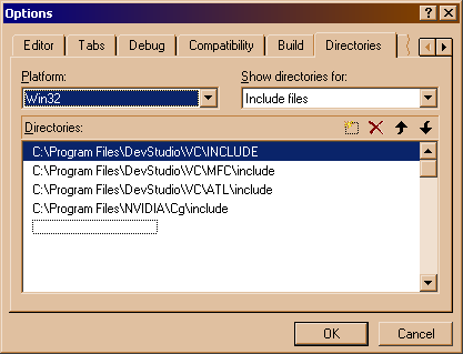 Options / Directories dialog