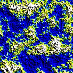 Terrain height map generated by Perlin noise with a persistence value of 3/4