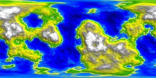 Rendering of a spherical terrain height map