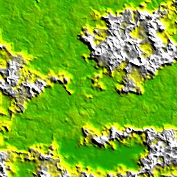 Terrain height map with turbulence