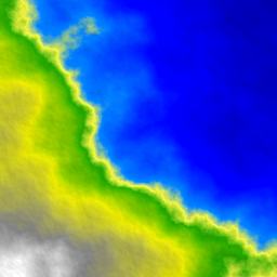 Detailed zoomed-in rendering of a spherical terrain height map